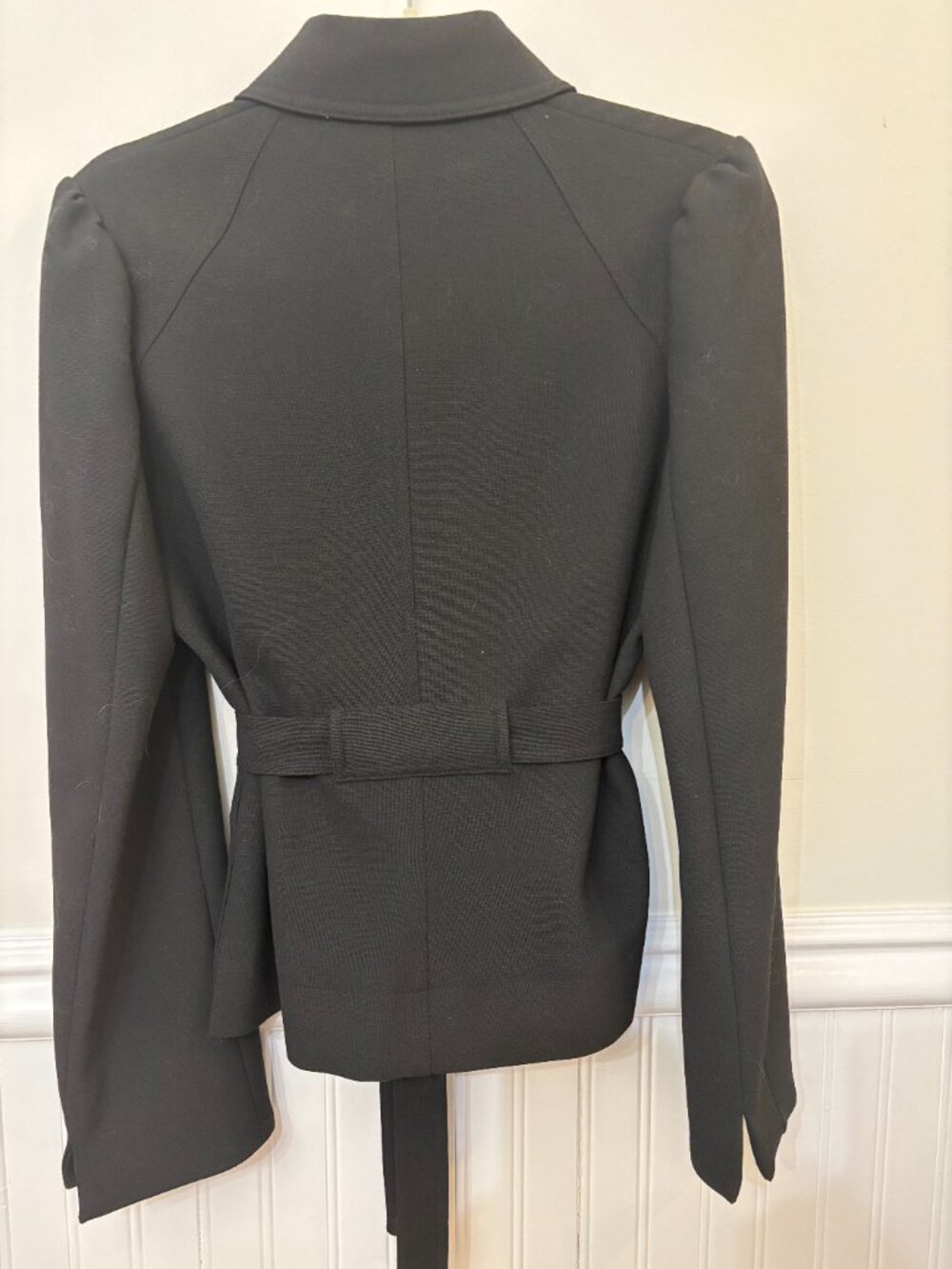 ME+EM Tailored Black Jacket with White Buttons and Removable Belt US Size 6 - Picture 7 of 11